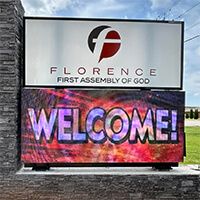 Church Sign for Florence First Assembly of God