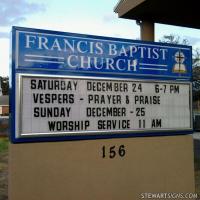 Church Sign for Francis Baptist Church