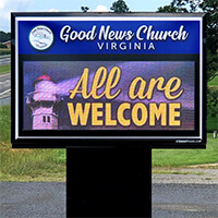 Church Sign for Good News Church Virginia