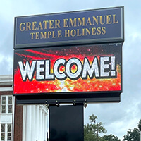 Church Sign for Greater Emmanuel Temple Holiness