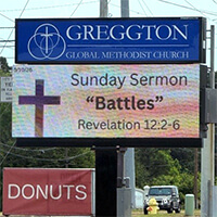 Church Sign for Greggton Global Methodist Church