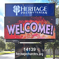 Church Sign for Heritage Presbyterian Church