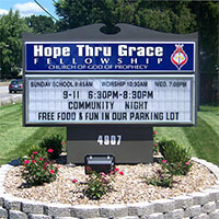 Church Sign for Hope Thru Grace Fellowship