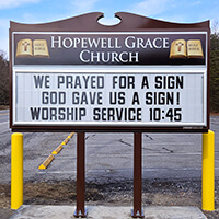 Church Sign for Hopewell Grace Church