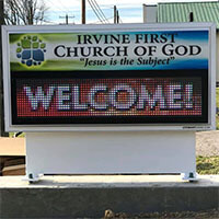 Church Sign for Irvine First Church of God