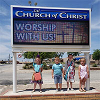 Church Sign for Jal Church of Christ