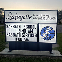 Church Sign for Lafayette Seventh-day Adventist Church