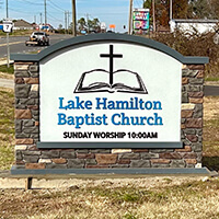 Church Sign for Lake Hamilton Baptist Church