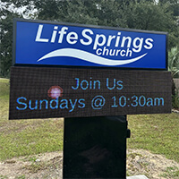 Church Sign for Life Springs Church