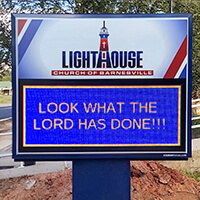 Church Sign for Lighthouse Church of Barnesville