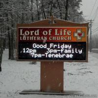 Church Sign for Lord of Life Lutheran Church