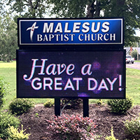 Church Sign for Malesus Baptist Church