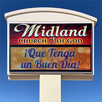 Church Sign for Midland Church of God