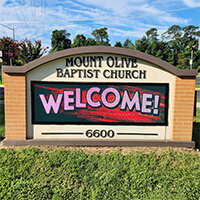 Church Sign for Mount Olive Baptist Church