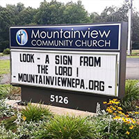 Church Sign for Mountainview Community Church