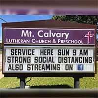 Church Sign for Mt. Calvary Lutheran Church & School