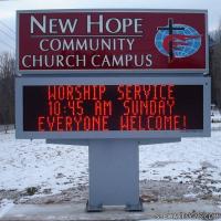 Church Sign for New Hope Community Church