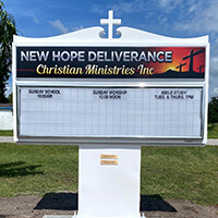 Church Sign for New Hope Deliverance Christian Ministries Inc