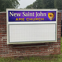 Church Sign for New Saint John AME Church