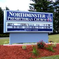 Church Sign for Northminster Presbyterian Church