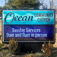 Church Sign for Ocean Community Church