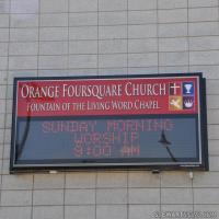 Church Sign for Orange Foursquare Church