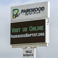 Church Sign for Parkwood Baptist Church