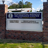 Church Sign for Pentecostal Miracle Deliverance Center