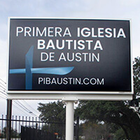 Church Sign for Primera Iglesia Bautista De Austin