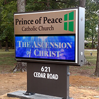 Church Sign for Prince of Peace Catholic Church