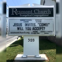 Church Sign for Rexmont Evangelical Congregational Church