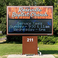 Church Sign for Roseville Baptist Church