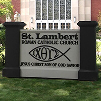 Church Sign for St. Lambert Roman Catholic Church