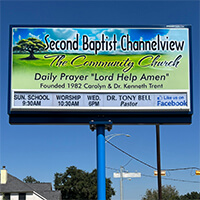 Church Sign for Second Baptist Church