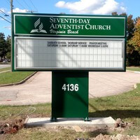 Church Sign for Virginia Beach Seventh-day Adventist Church