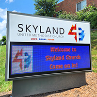 Church Sign for Skyland United Methodist Church