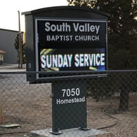 Church Sign for South Valley Baptist Church