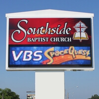 Church Sign for Southside Baptist Church