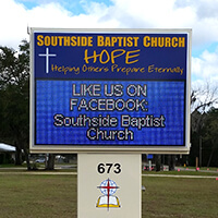 Church Sign for Southside Baptist Church
