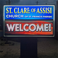 Church Sign for St. Clare of Assisi