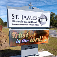 Church Sign for St. James Missionary Baptist Church