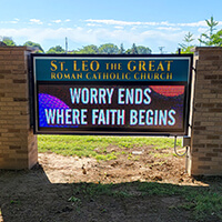 Church Sign for St Leo's Church
