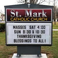 Church Sign for St. Mark Catholic Church