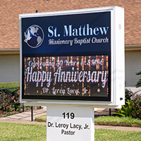 Church Sign for St. Matthew Missionary Baptist Church