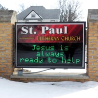 Church Sign for St Paul Lutheran Church and School