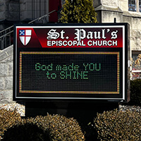 Church Sign for St Paul's Episcopal Church