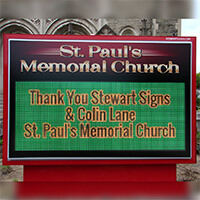 Church Sign for Saint Pauls Memorial Church