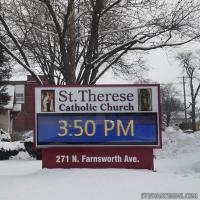 Church Sign for St Therese Catholic Church