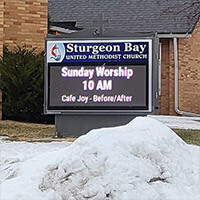 Church Sign for Sturgeon Bay United Methodist Church