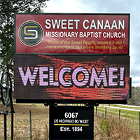 Church Sign for Sweet Canaan Missionary Baptist Church